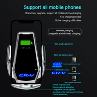smart induction wireless charging car phone holder logo light for honda mugen crv civic accord fit hrv accessories custom