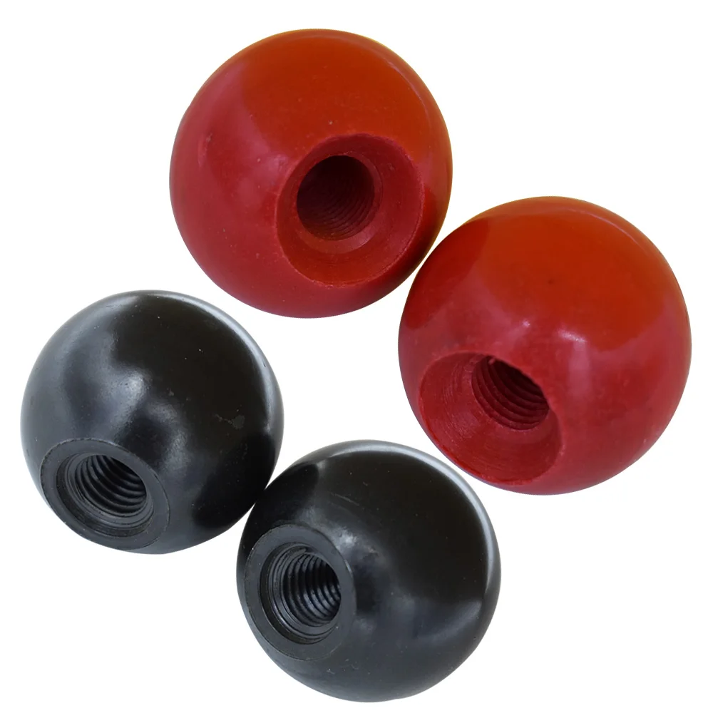 Perilla de palanca de bola de baquelita, accesorio de sujeción en forma de bola, negro o rojo, M6/M8/M10/M12/M16, rosca M6 x20 M8x30 M10x35 M12x40 M16x50, 4 piezas