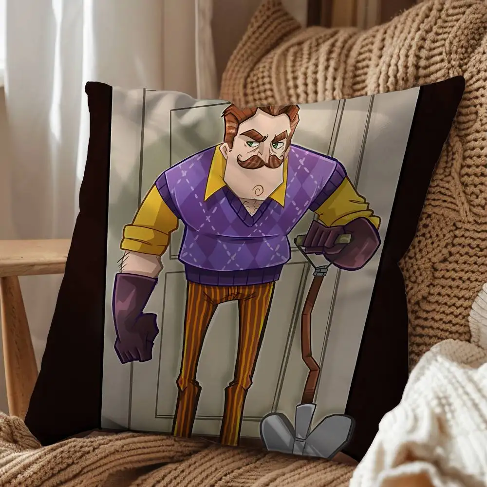 Фото Наволочка с мультяшным рисунком Hello Neighbor, чехол для подушки для дневного сна, для дивана, гостиной, спальни, подушка для спинки, квадратная подушка-кожинес №5