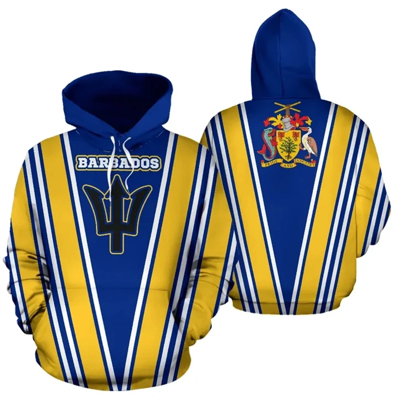 Толстовка с 3D-принтом флага Барбадоса для мужчин и женщин Модные свитшоты