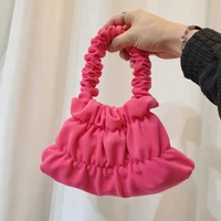 womens handbags 2022 mini nylon tote bag girl shopper spring and summer fashion casual cute candy color pleated top handle bags