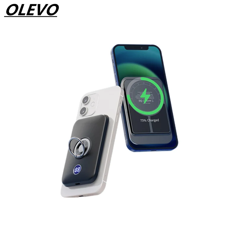 

2 In 1 Nano Magnetic Power Bank 6000mAh External Battery For iPhone 13 12 11 Xiaomi Huawei 15W Fast Charging Wireless Charger