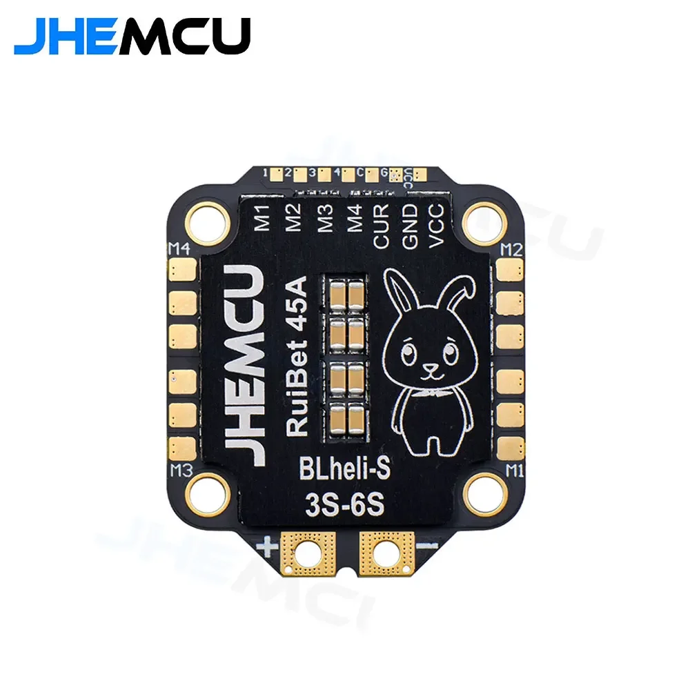 Фото Бесколлекторный регулятор скорости BoMaSJHEMCU RuiBet 45A/55A ESC Bluejay Dshot600 4-в-1 3-6S 30.5X30.5 M4 для RC FPV дронов и контроллеров полета фристайл №3