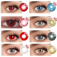 2Pcs 1 Pair Eyes Contact With Color Contact Lenses For Eyes Red Anime Cosplay Lens Soft Halloween Multicolored Lenses