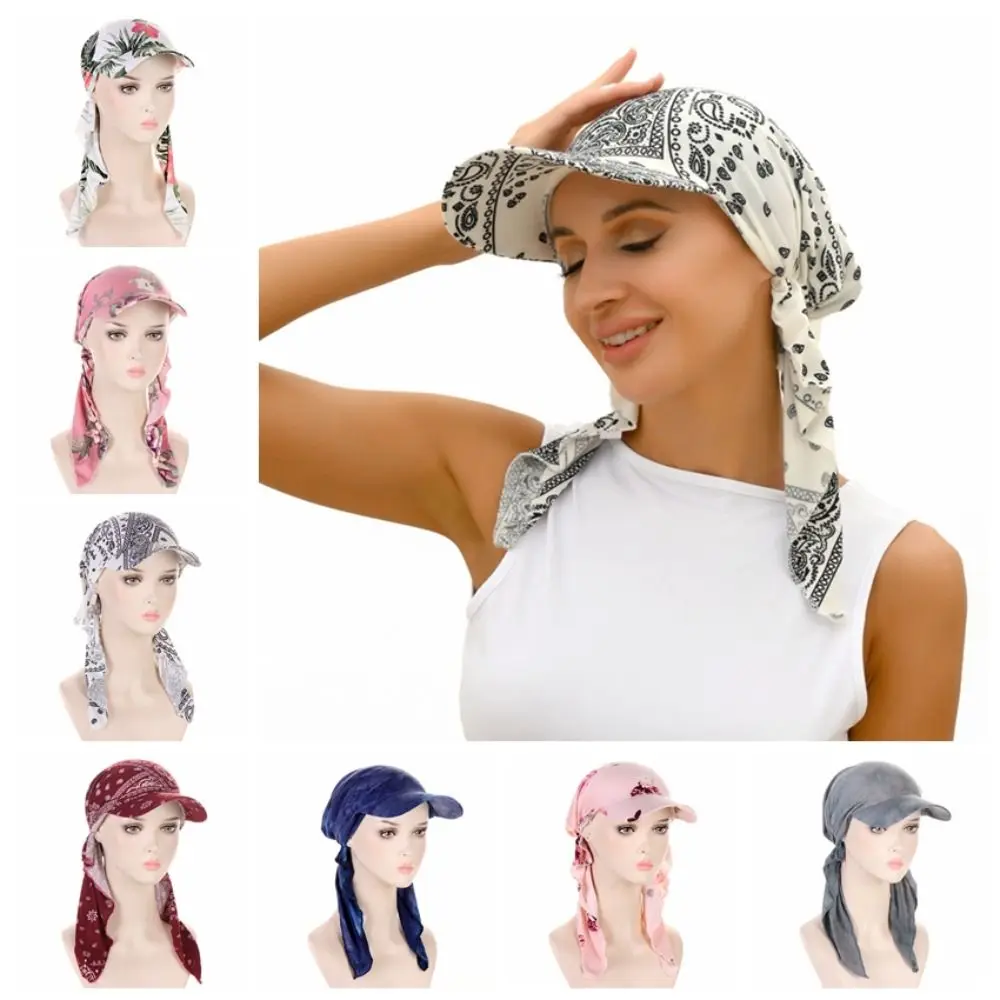

Dustproof Long Tail Pirate Hat Solid Color Quick Dry Hip Hop Headband Hat Sun Protective Multifunctional Banded Headscarf Hat