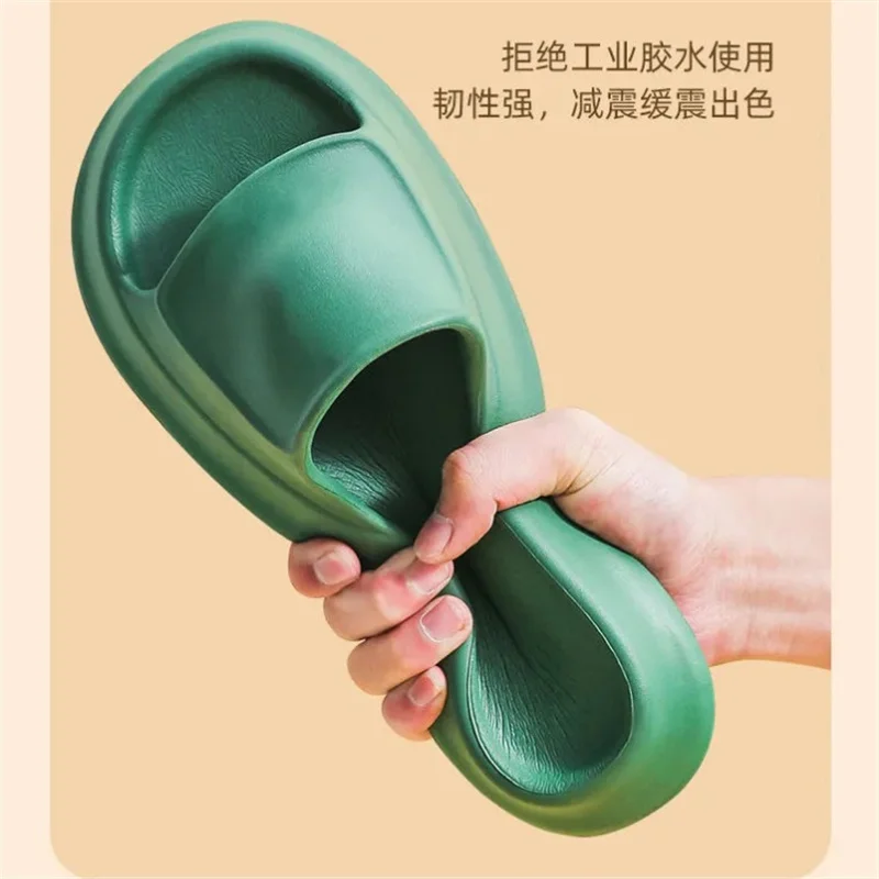Summer Women Men's Slippers Home Indoor Thick Platform Shoes Unisex EVA Soft Sole Bathroom Slides Simple Non-Slip Wading Slipper