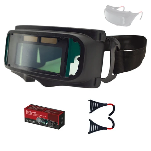 Очки для сварки с автоматическим затемнением, защитные очки большого размера с автозатемнением, для дуговой сварки, шлифовки и резки