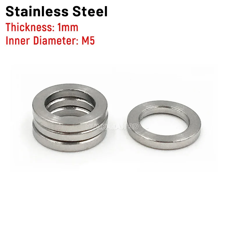 

50 шт. M5 1 мм регулируемая ультратонкая прокладка из нержавеющей стали, ультратонкая плоская шайба, высокоточная прокладка для деталей 3D-принтера