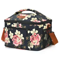 lokass lunch box insulated lunch bag for girlswomen wide open leakproof cooler tote bag with adjustable shoulder strap portable