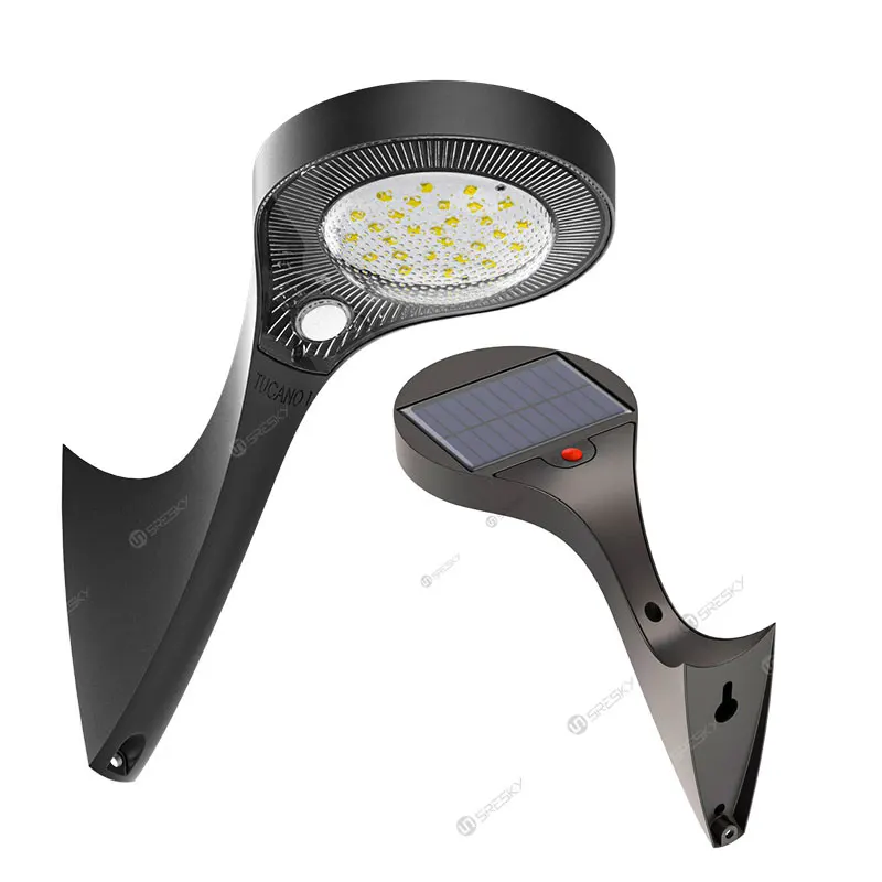 

10w led outdoor solar wall lamp ip65 waterproof sensor wall light outdoor arm design all in one solar garden lights