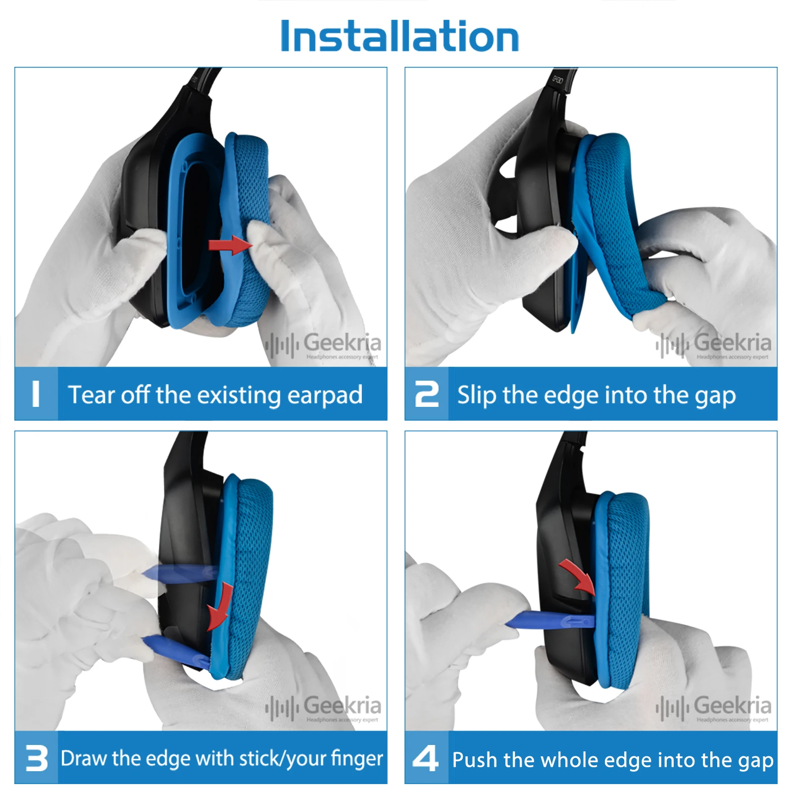 Сменные амбушюры Geekria QuickFit для наушников Logitech G35 G930 G430 F450