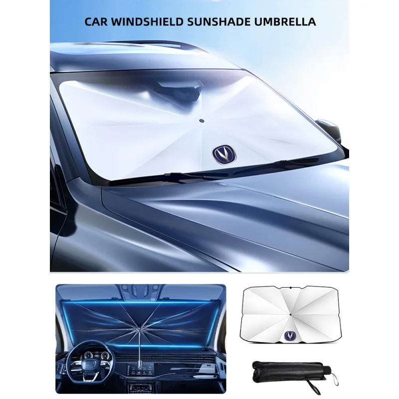 

Car Logo Foldable Sunshade Windshield UV Protection Sunshade Changan CS75 CS85 CS95 V7 CS35 CS15 CS55 Alsvin Eado CX20 30