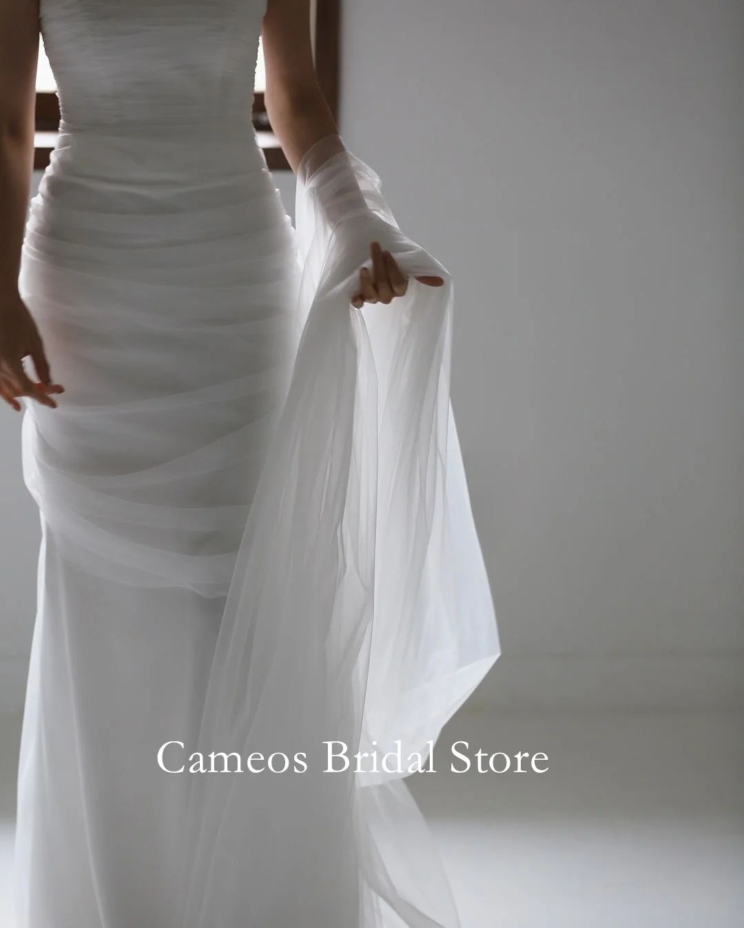 Colavis Asta Корейское свадебное платье русалки без бретелек с рюшами из тюля