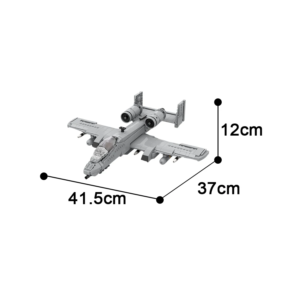 Gobricks Moc A-10 Thunderbolt II Fighter Bricks Модель США Военный истребитель Строительные блоки