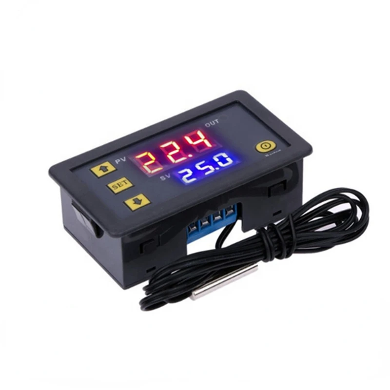 

Mini W3230 Probe Line Digital Temperature Control LED Display Thermostat With Heat/Cooling Control Instrument 12V 24V 110-220V