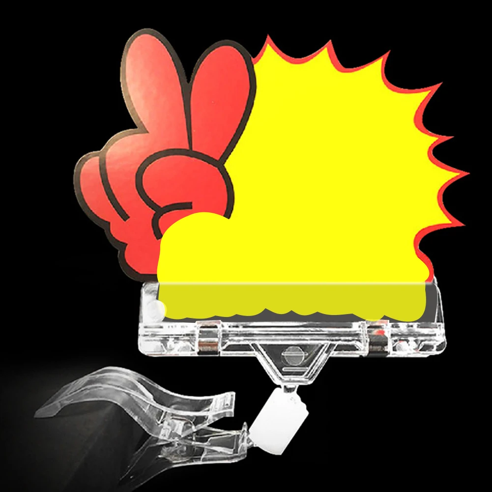 

3pcs Advertising Rotatable Merchandise Retail Sign Card For Business Adjustable Shelf Clip On Price Tag Holder Store Trademark