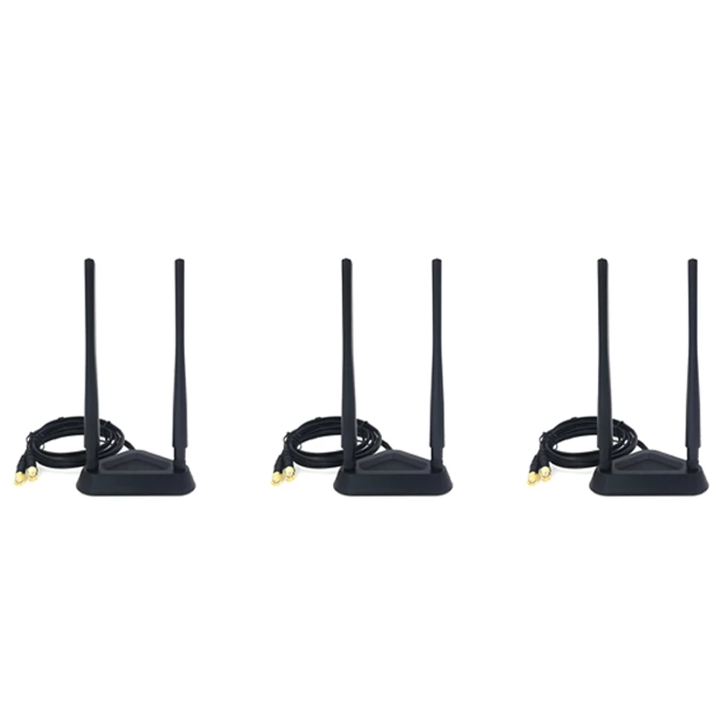 

Botique-3X 2.4G/5G Dual Frequency Extension Cable Antenna Router Wireless Network Card 8Db Sma Antenna Magnetic Suction Base
