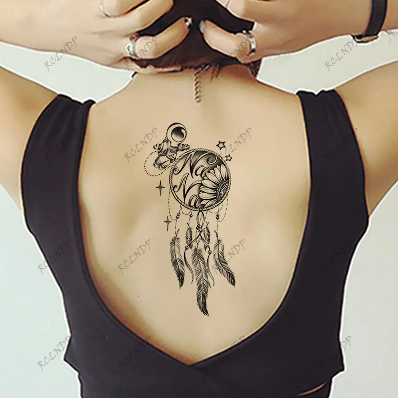 

Водостойкая Временная тату-наклейка, Ловец снов, перо, астронавт, руки, ноги, искусственная татуировка для женщин и мужчин