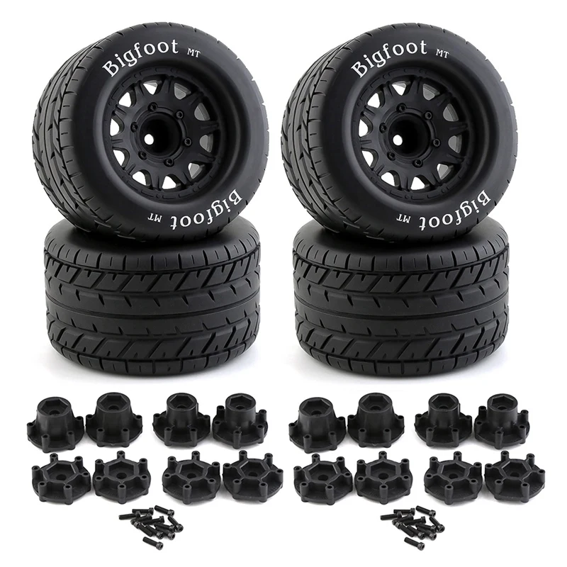 

4PCS 1/10 Monster Truck Rubber Tire Tyres 12Mm & 14Mm Wheel Hex For Traxxas Arrma Redcat HSP HPI Tamiya Kyosho RC Car