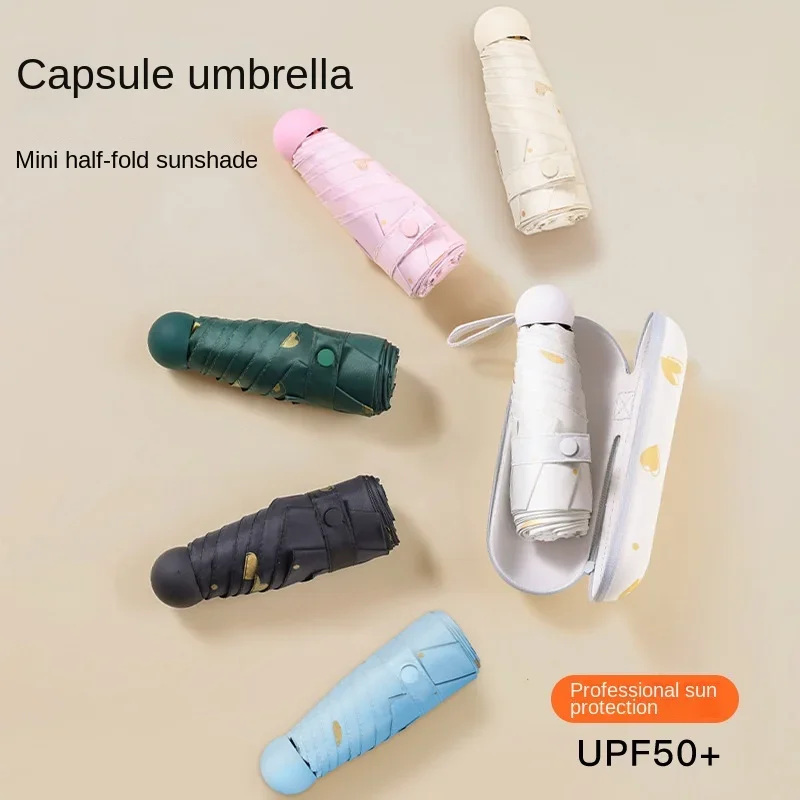 

1PC Capsule Umbrella Sunny Rainy Dualuse Rainproof Sun Protection Outdoor Traveling Portable Mini Umbrella Gift with Capsule Box