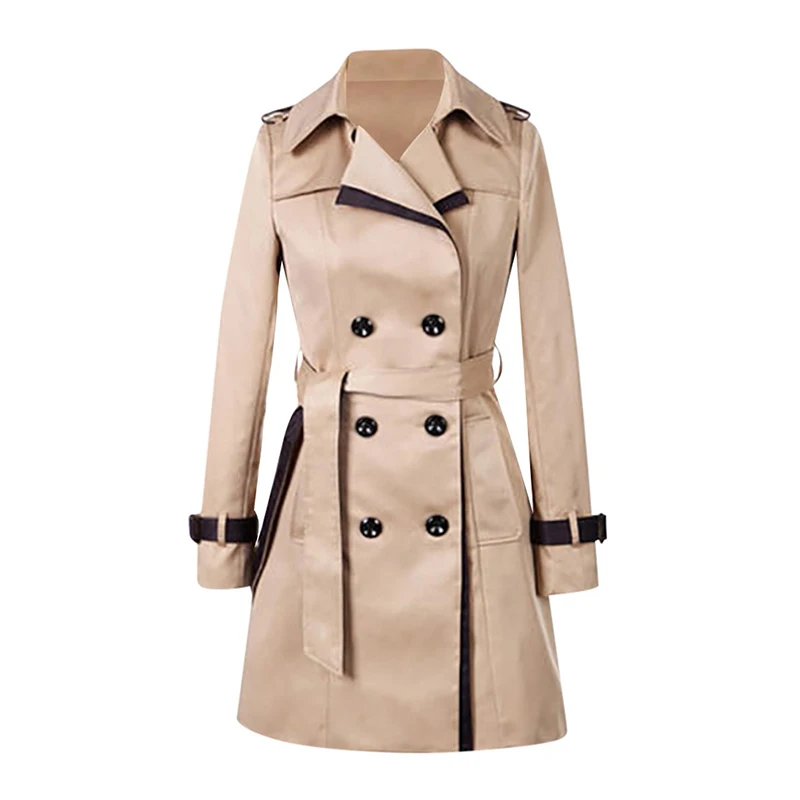 

Spring Autumn Trench Coats Women Slim Double Breasted Ladies Trench Coat Long Women Windbreakers Large Size Overcoat Femmino
