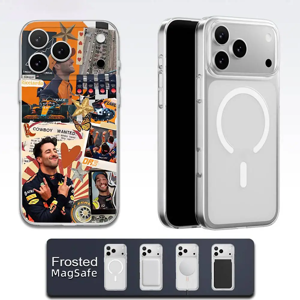 Фото Прозрачный белый чехол D-Daniel Driver R-Ricciardo 3 для iPhone 17, 16, 15, 14, 13, 12, 11, Pro, Max с магнитной беспроводной зарядкой №3