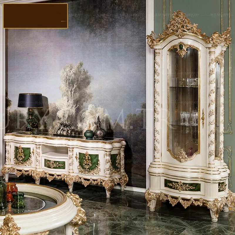 

Шкаф для хранения вина в Европейском стиле, роскошная декоративная мебель из массива дерева для гостиной, дворца, виллы