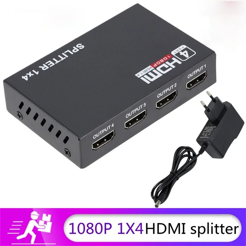 4K HDMI-compatible Splitter 1x4  Full HD 1080P Video HDMI Switch Switcher 1 in 4 out Amplifier Adapter For HDTV DVD PS3Xbox