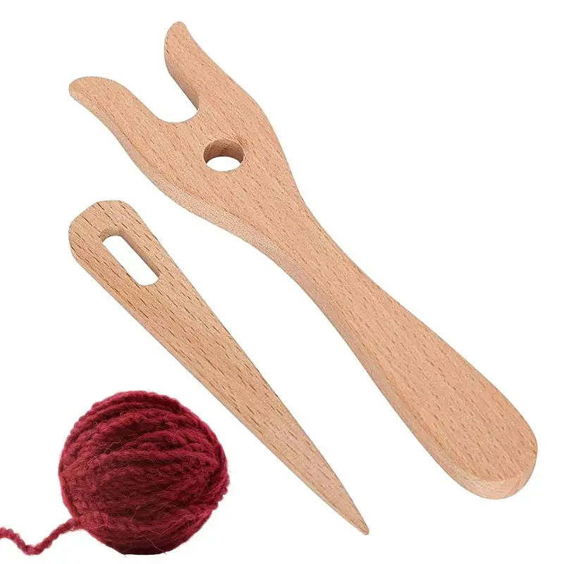 

Набор вилок Lucet с большими деревянными глазками, аксессуары для вязания, инструмент для шитья, вилка для плетения, крючки для вязания