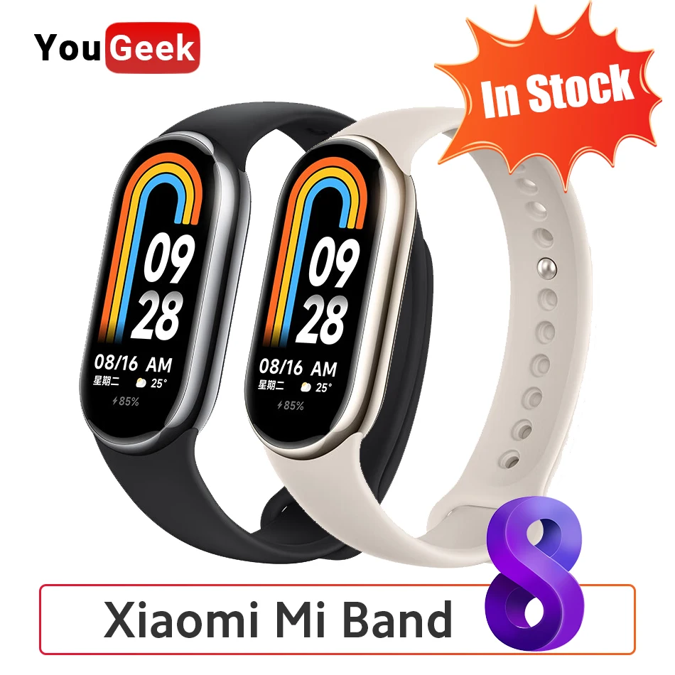 

In Stock Xiaomi Mi Band 8 AMOLED Screen Blood Oxygen Fitness Traker Waterproof Smart Bracelets Bluetooth Sport Watch PK Band 7