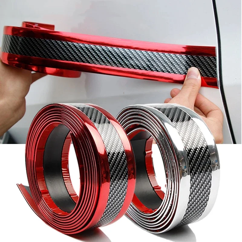 

Carbon Fiber Rubber Styling Mouldings DIY Soft Trim Bumper Strip Door Sill Protector Edge Guard Scratch Car Stickers Accessories