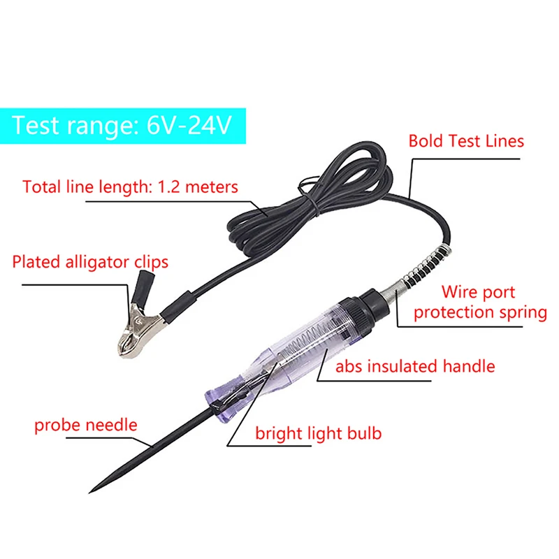 

Car Circuit Tester Voltage Electrical Wire Auto Automotive Light Probe Pen Detector Vehicle Portable Diagnostic Test Tools