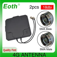eoth 2pcs 4g lte antenna 18dbi sma male connector plug antenne router external repeater wireless modem antene