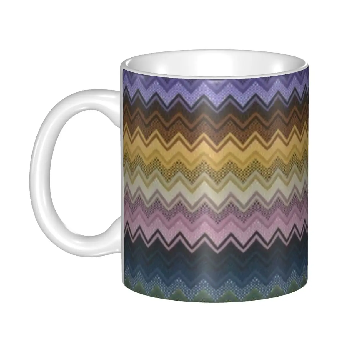 

DIY Abstract Zigzag Camouflage Ceramic Mugs Personalized Bohemian Geometric Coffee Cups Creative Gift