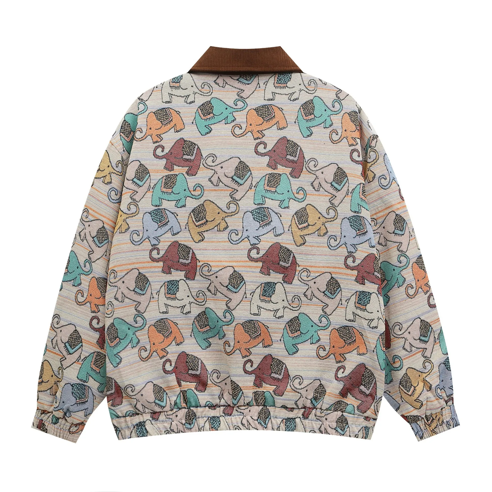 2024 новая осенняя американская ретро забавная куртка с жаккардовым воротником