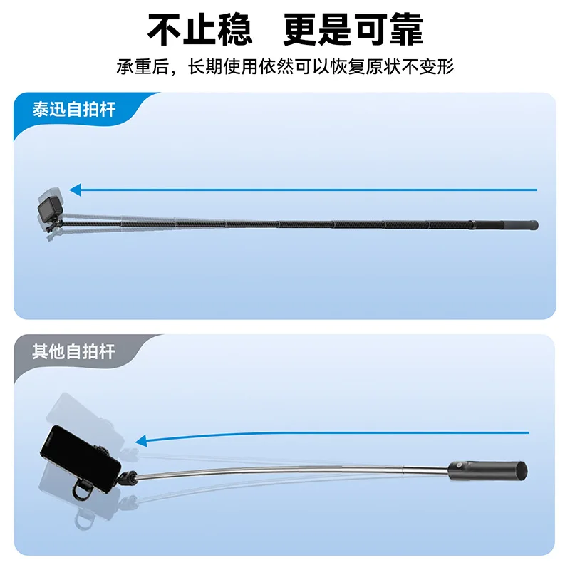 TELESIN Third -Generation 3.0 -Meter Eccentric Tube Carbon Fiber Ultra -Long Selfie Rod for GoPro11,ACTION 3 Accessories enlarge