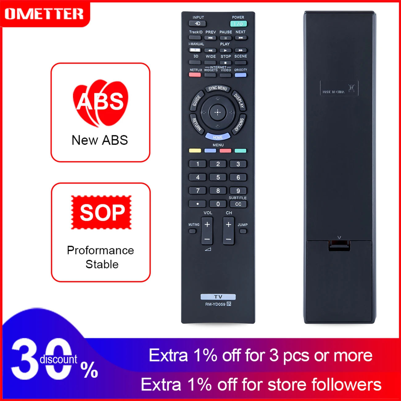 

New RM-YD059 Replace Remote fit for Sony TV KDL-40EX723 KDL-46EX723 KDL-46NX720 KDL-55EX723 KDL-55NX720 KDL-60EX723 KDL-60NX720