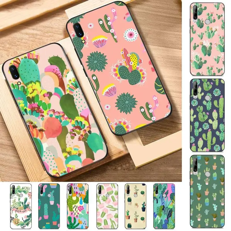 

Lovely Cactus Phone Case for Huawei Y 6 9 7 5 8s prime 2019 2018 enjoy 7 plus
