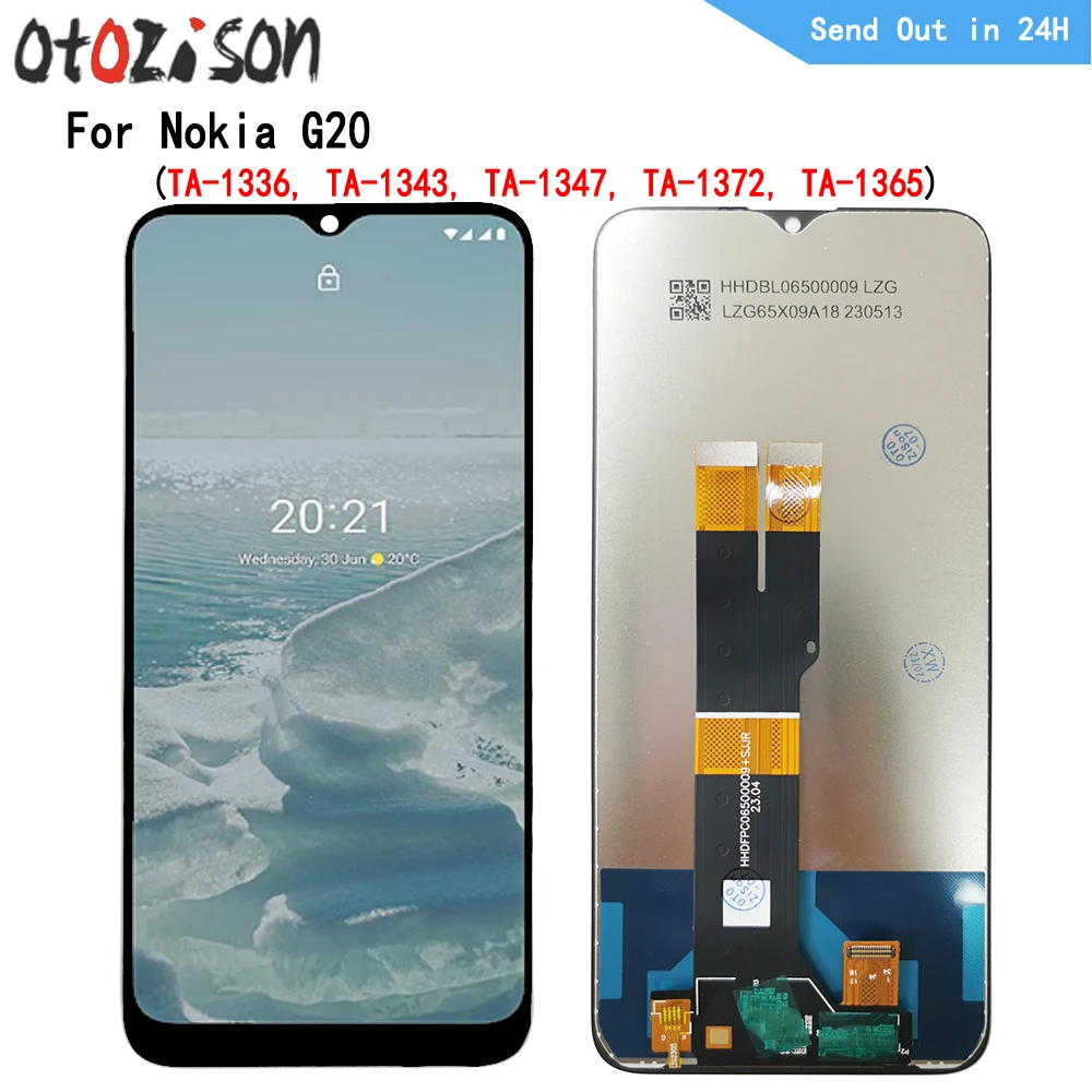 

6.52" IPS Display For Nokia G20 TA-1336, TA-1343, TA-1347, TA-1372, TA-1365 LCD Screen Touch Panel Digitizer WIth Frame Assembly