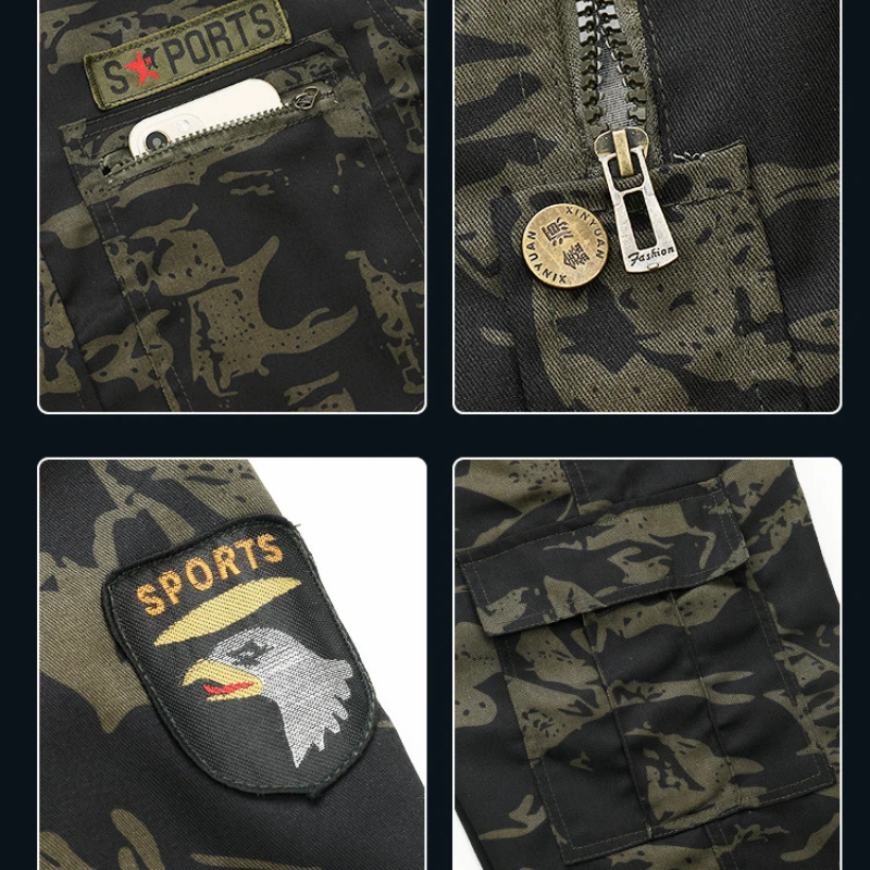 Весенний камуфляжный тактический комплект с воротником-стойкой износостойкий