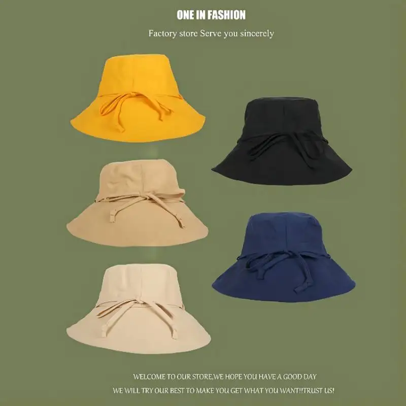 

Women's Spring Autumn and Summer Sunscreen Sun Hat Basin Hat Outdoor Wild Autumn Big Brim Hat Foldable Cloth Hat