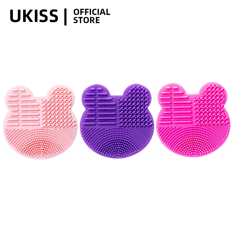 

UKISS Makeup Brushes Cleaner Silicone Scrubbing Pad With Sponge Dry & Wet Clean Cleaning Scrubbing Mickey Shaped Pad