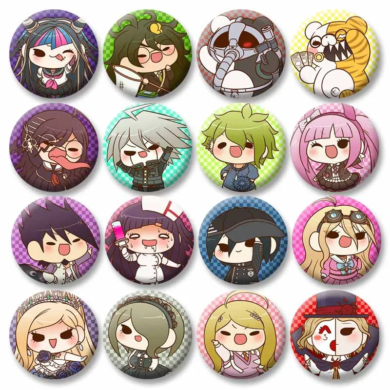 Фото Kawaii Danganronpa Chibi значки мультфильм Ibuki Mioda Shuichi Saihara броши для детей и взрослых одежда сумка рубашка украшения булавки №1