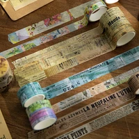 6 boxes total 18 rolls vintage paper tickets letter machine theme high quality washi tapes set diy decoration supplies gift