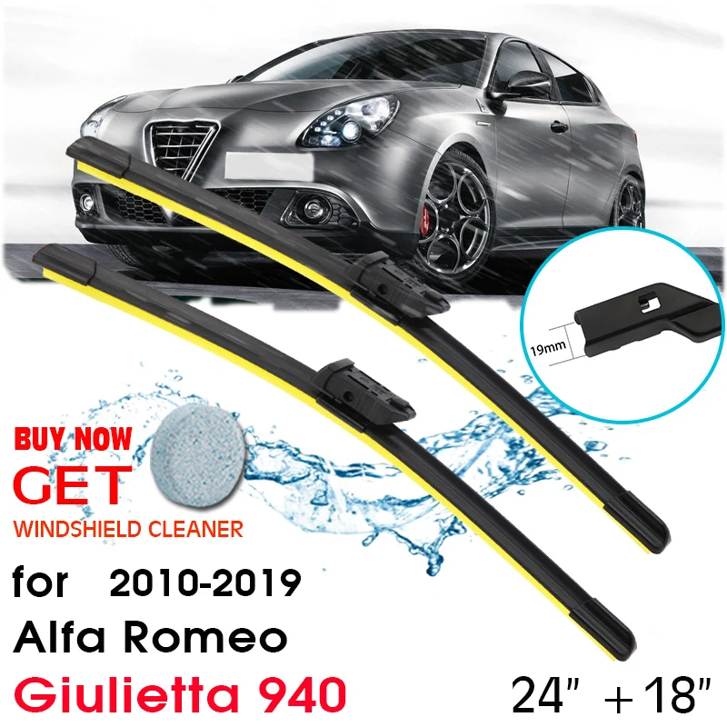 

Car Front Window Windshield Rubber Silicon Refill Wiper For Alfa Romeo Giulietta 940 2010-2019 LHD / RHD 24"+18" Car Accessories