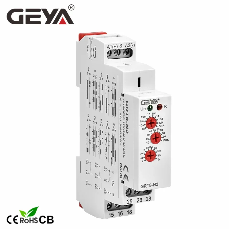 

GEYA GRT8-N расширенное Многофункциональное реле времени с 10 функциями AC DC 12V 24V 220V 230V реле задержки таймера 16A