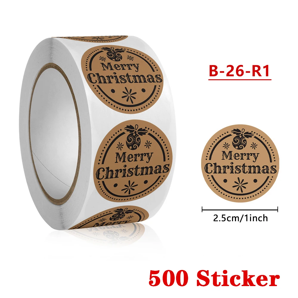 

Рождественские наклейки из крафт-бумаги