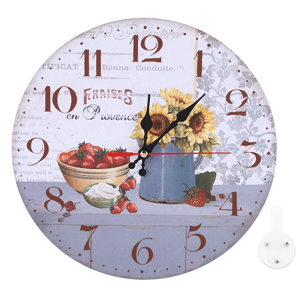 

30cm European Style Sunflower Pattern Wall Clock Home Office Living Room Bar Hanging Clock
