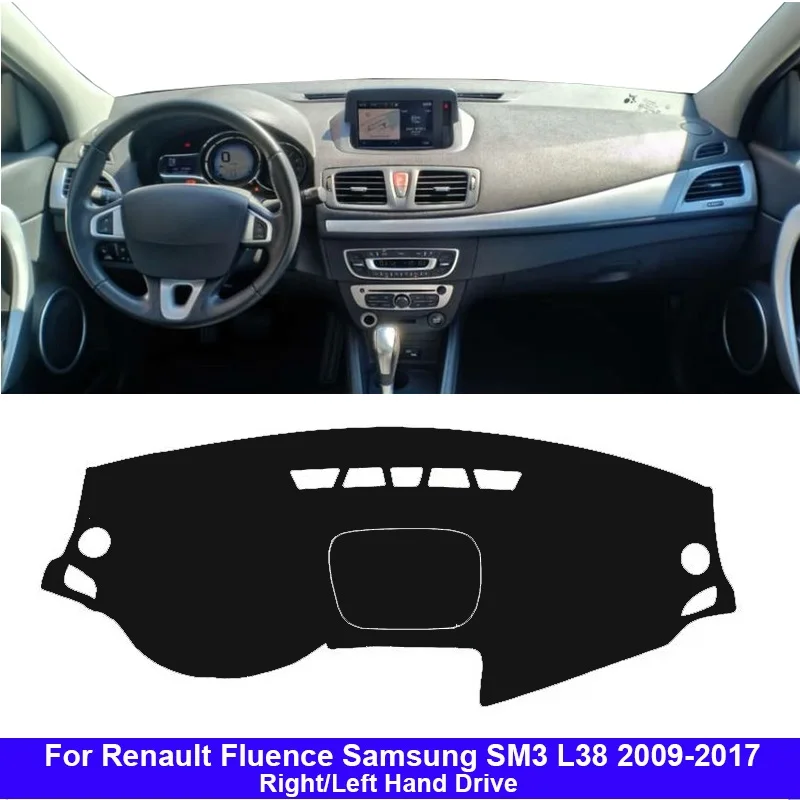 

For Renault Fluence Samsung SM3 L38 2009 - 2017 Car Dashboard Cover Auto Dash Mat Carpet Cape Anti-sun Sun shade Dashmat