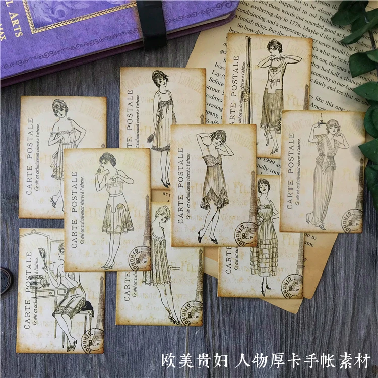 

9 шт., винтажные европейские наклейки для женщин-знатостей, Стикеры для рукоделия и скрапбукинга, s книга, декоративные Стикеры, DIY канцелярские принадлежности